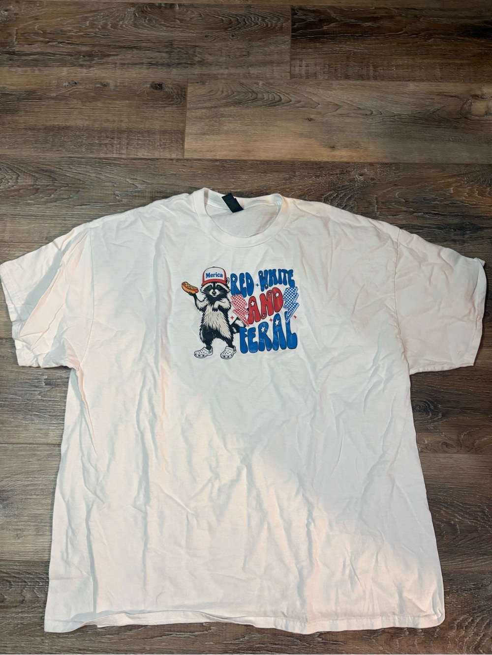 White Graphic 'Red White and Feral' Short-Sleeve Tee